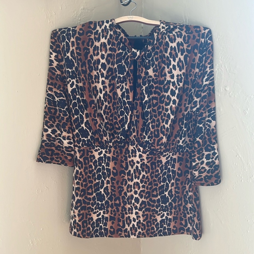 EUC Pinup Couture Malia Leopard top